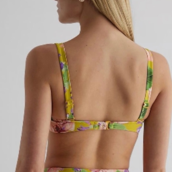 Express two bikini tops NEW blue & floral size XS - Picture 7 of 9